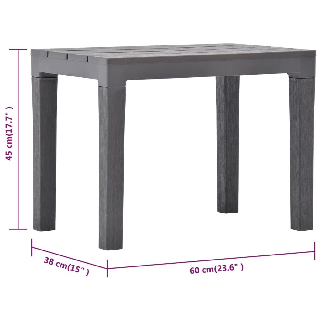 Tuintafel met 2 banken kunststof bruin