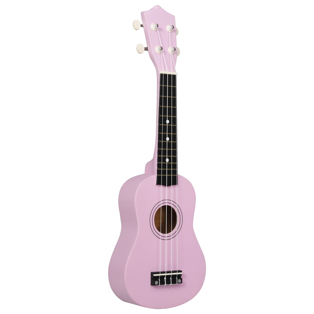 Ukuleleset met tas voor kinderen sopraan 21'' roze