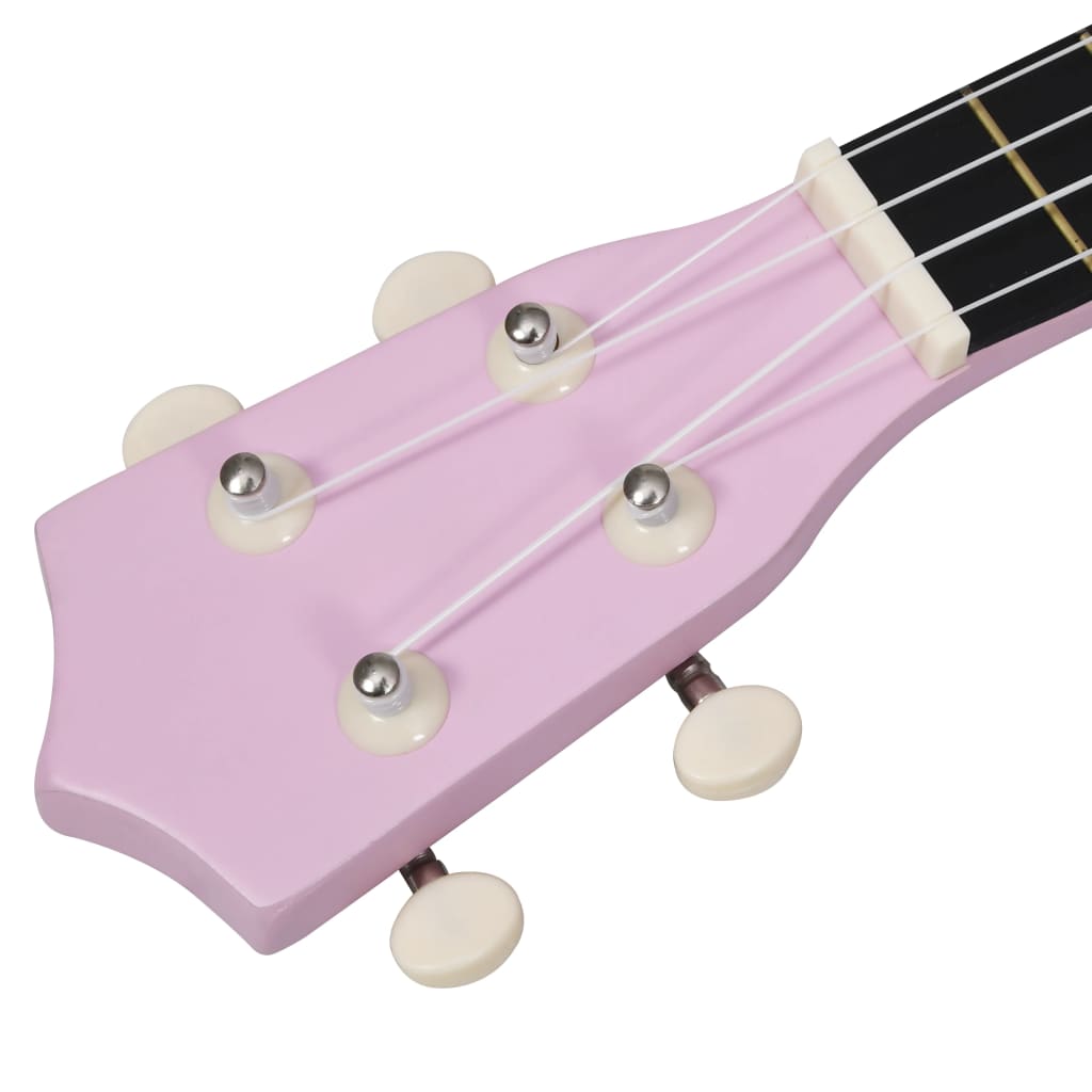 Ukuleleset met tas voor kinderen sopraan 21'' roze