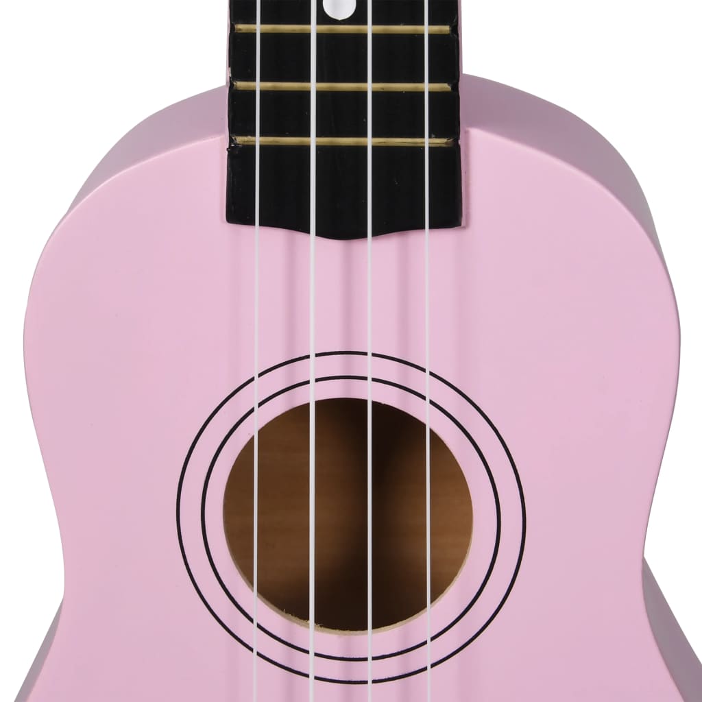 Ukuleleset met tas voor kinderen sopraan 21'' roze