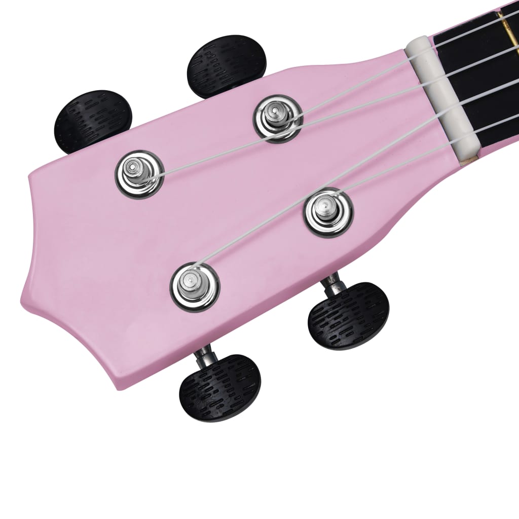 Ukuleleset met tas voor kinderen sopraan 23'' roze