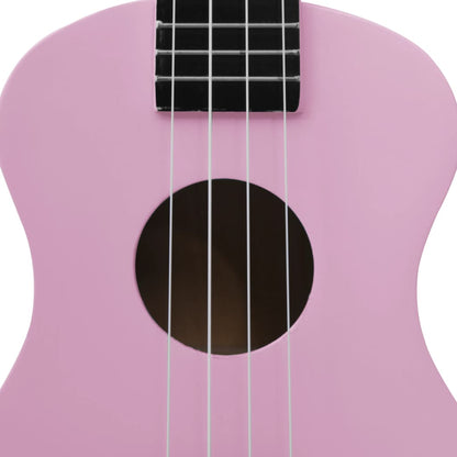 Ukuleleset met tas voor kinderen sopraan 23'' roze