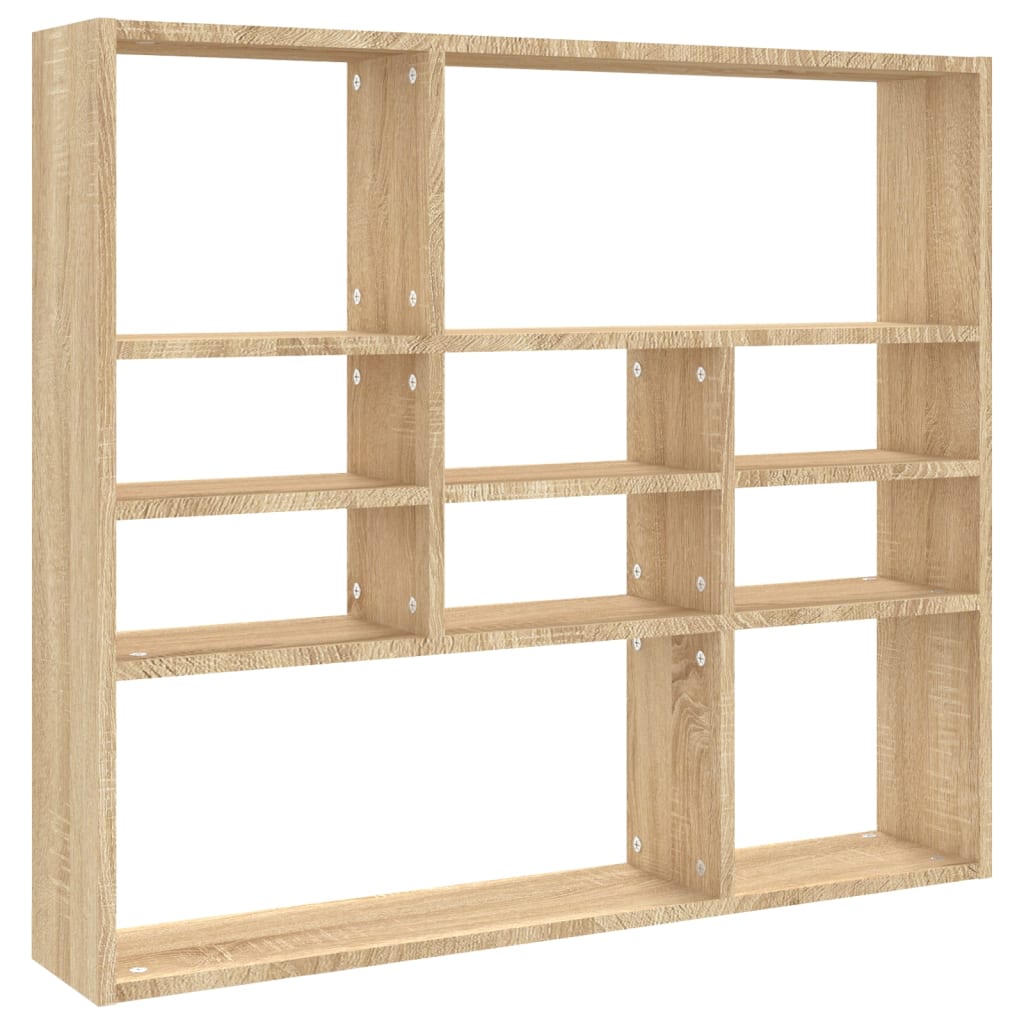 Wandschap 90x16x78 cm bewerkt hout sonoma eikenkleurig