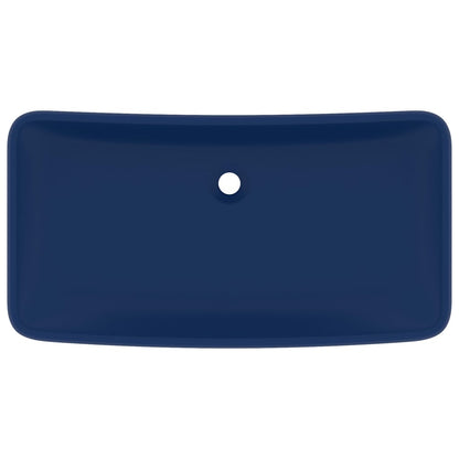 Wastafel rechthoekig 71x38 cm keramiek mat donkerblauw