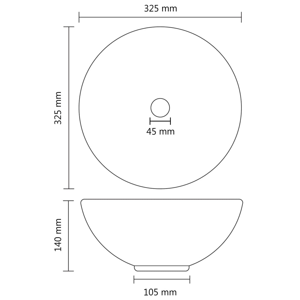 Wastafel rond 32,5x14 cm keramiek matroze