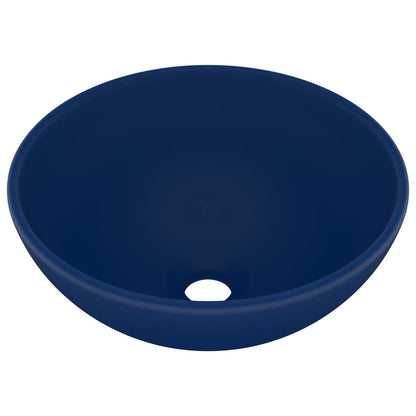 Wastafel rond 32,5x14 cm keramiek mat donkerblauw