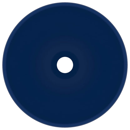 Wastafel rond 32,5x14 cm keramiek mat donkerblauw