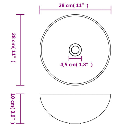 Wastafel rond keramiek matwit