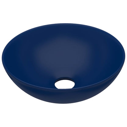 Wastafel rond keramiek donkerblauw