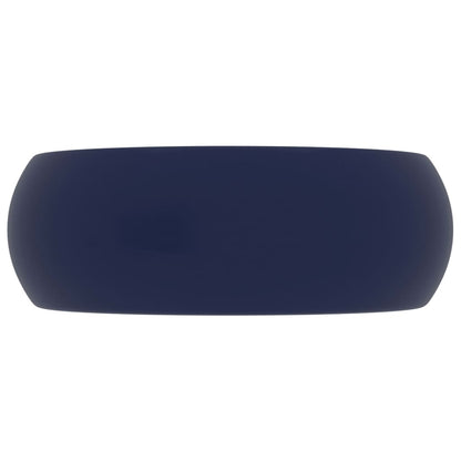 Wastafel rond 40x15 cm keramiek mat donkerblauw