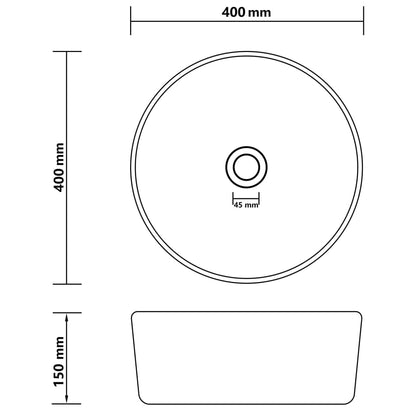 Wastafel rond 40x15 cm keramiek matroze