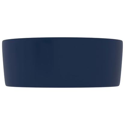 Wastafel rond 40x15 cm keramiek mat donkerblauw