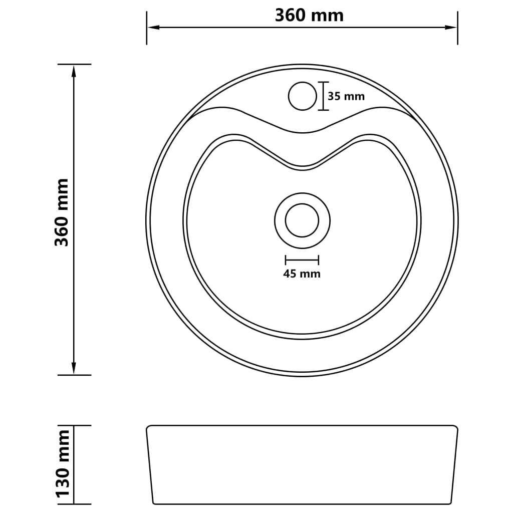 Wastafel met overloop 36x13 cm keramiek mat donkergroen