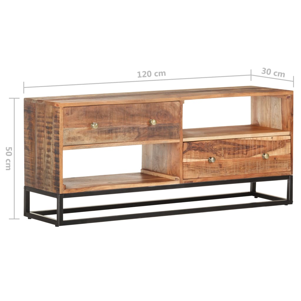 Tv-meubel 120x30x50 cm ruw acaciahout