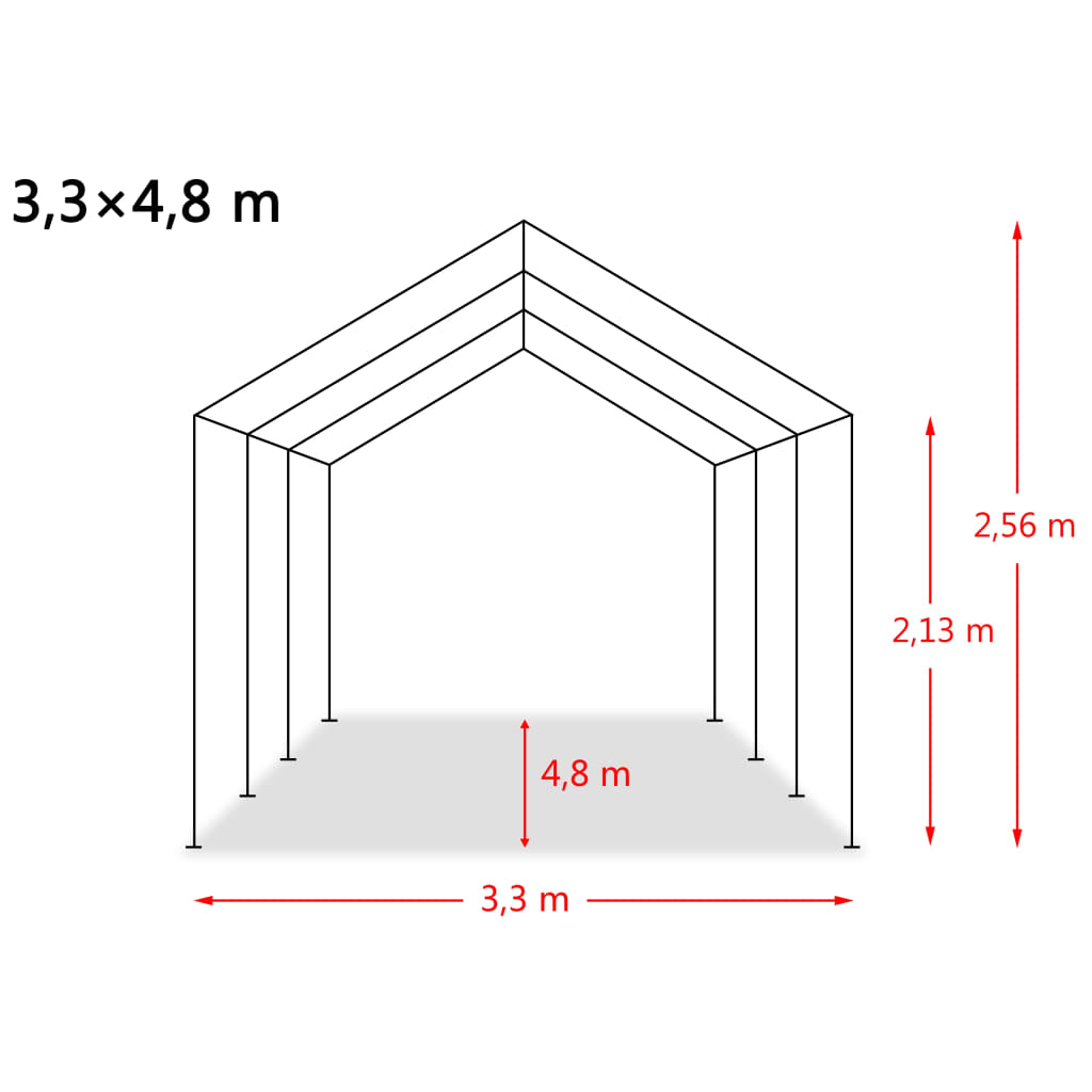 Veetent verwijderbaar 550 g/m² 3,3x4,8 m PVC donkergroen