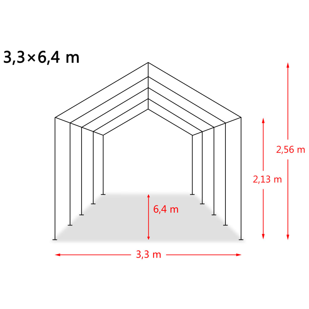 Veetent verwijderbaar 550 g/m² 3,3x6,4 m PVC donkergroen