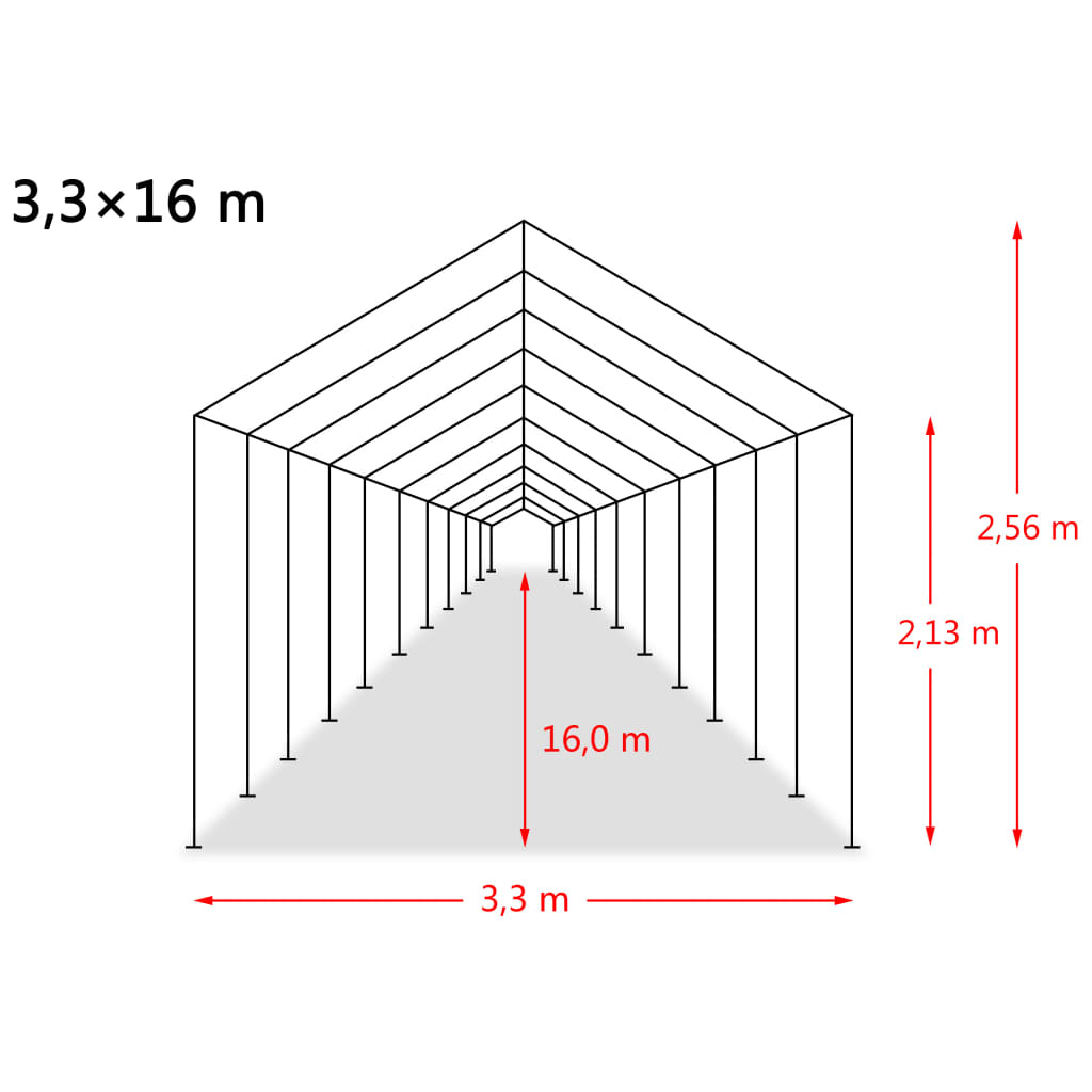 Veetent verwijderbaar 550 g/m² 3,3x16 m PVC donkergroen