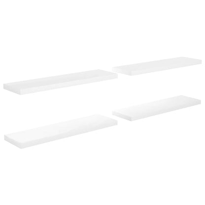 Wandschappen zwevend 4 st 90x23,5x3,8 cm MDF hoogglans wit