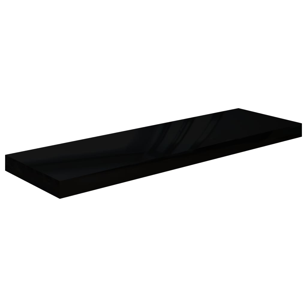 Wandschappen zwevend 4 st 80x23,5x3,8 cm MDF hoogglans zwart