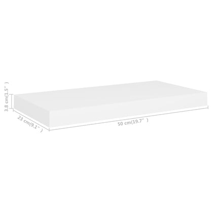 Wandschappen zwevend 4 st 50x23x3,8 cm MDF wit