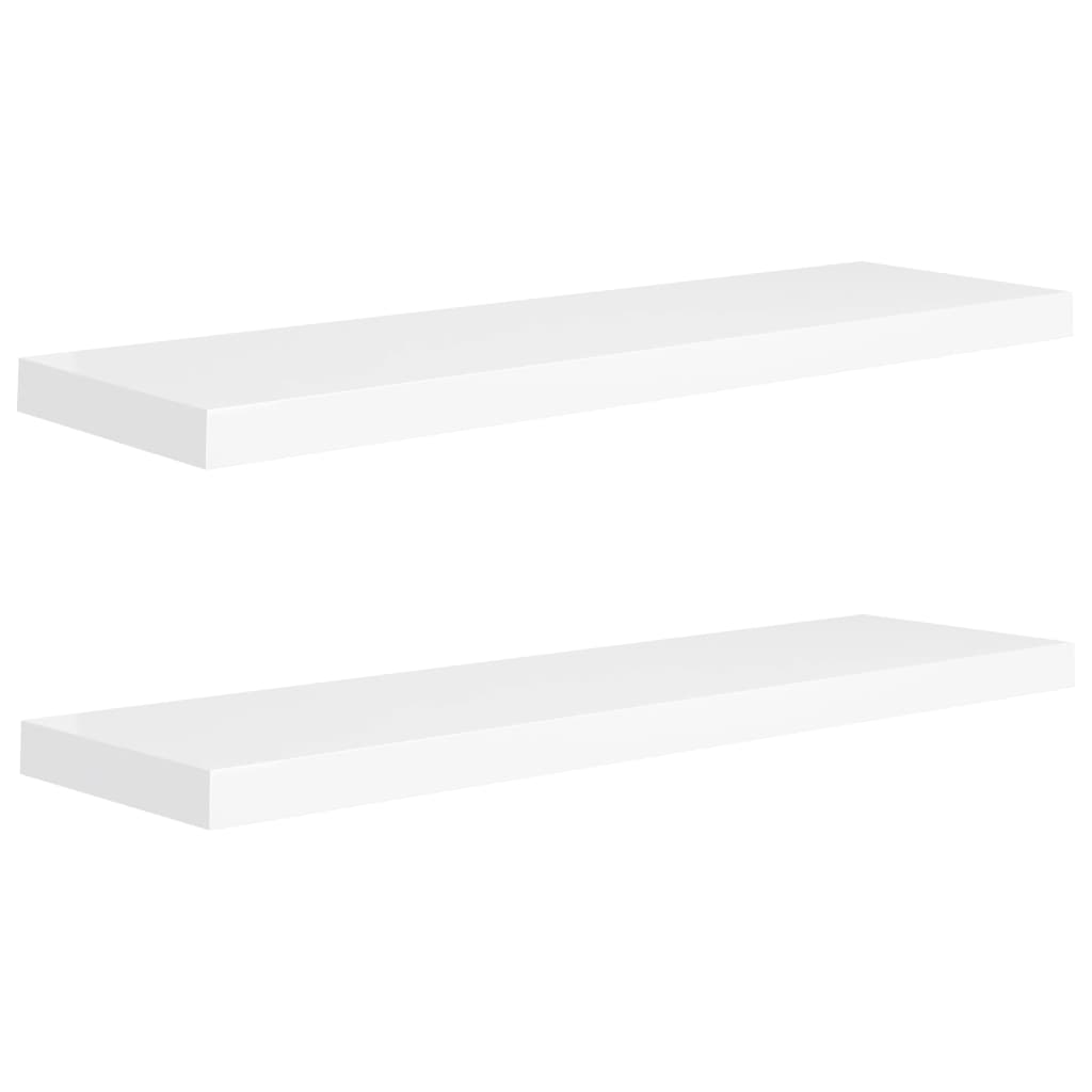 Wandschappen zwevend 2 st 90x23,5x3,8 cm MDF wit