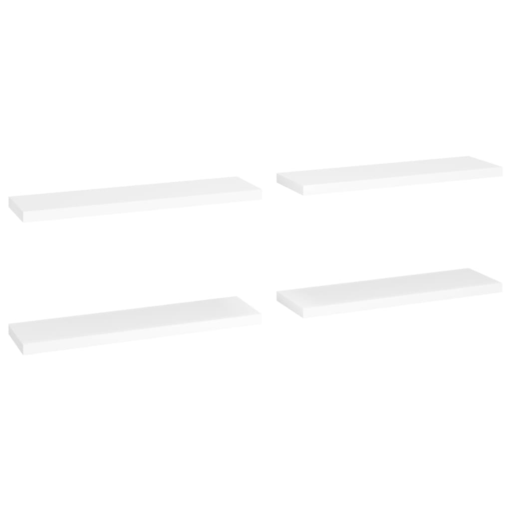 Wandschappen zwevend 4 st 90x23,5x3,8 cm MDF wit