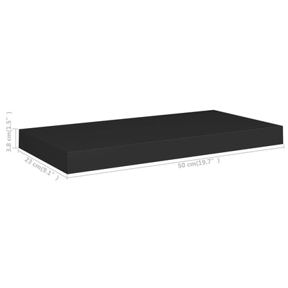 Wandschappen zwevend 4 st 50x23x3,8 cm MDF zwart