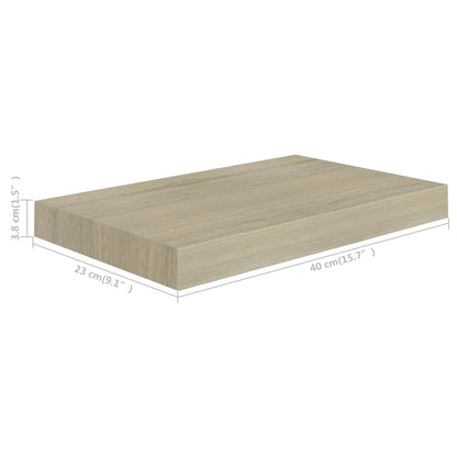 Wandschappen zwevend 4 st 40x23x3,8 cm MDF eikenkleurig