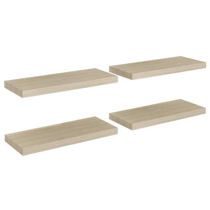 Wandschappen zwevend 4 st 60x23,5x3,8 cm MDF eikenkleurig