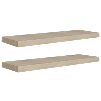 Wandschappen zwevend 2 st 80x23,5x3,8 cm MDF eikenkleurig