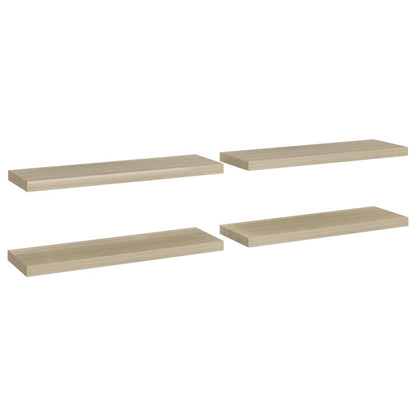 Wandschappen zwevend 4 st 80x23,5x3,8 cm MDF eikenkleurig