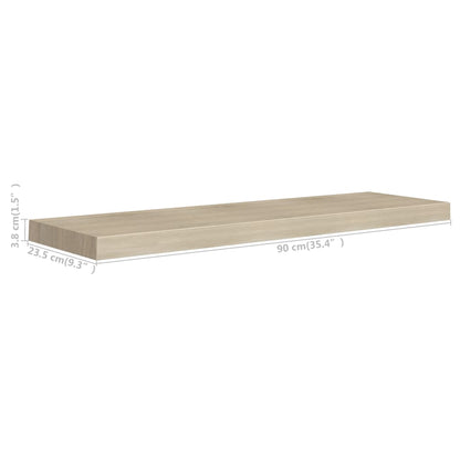 Wandschappen zwevend 4 st 90x23,5x3,8 cm MDF eikenkleurig