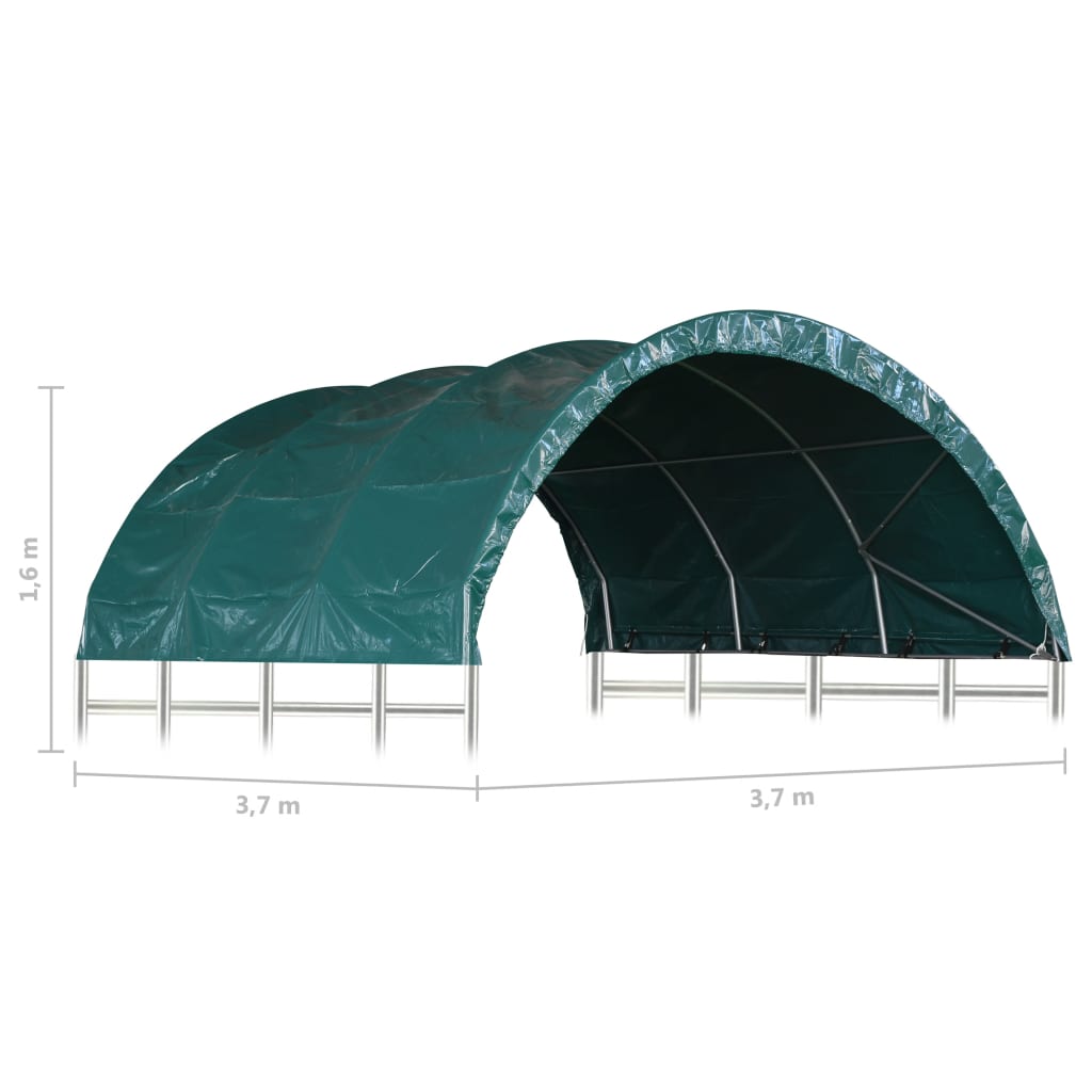 Veetent 3,7x3,7 m PVC groen