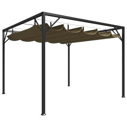 Tuinprieel met uittrekbaar dak 180 g/m² 3x3 m taupe