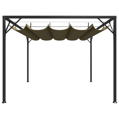 Tuinprieel met uittrekbaar dak 180 g/m² 3x3 m taupe