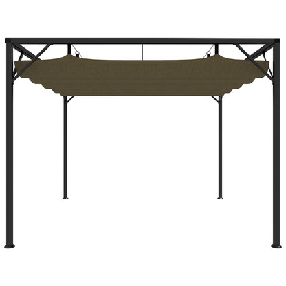 Tuinprieel met uittrekbaar dak 180 g/m² 3x3 m taupe