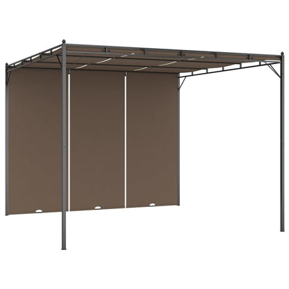 Tuinprieel met zijgordijn 3x3x2,25 m taupe