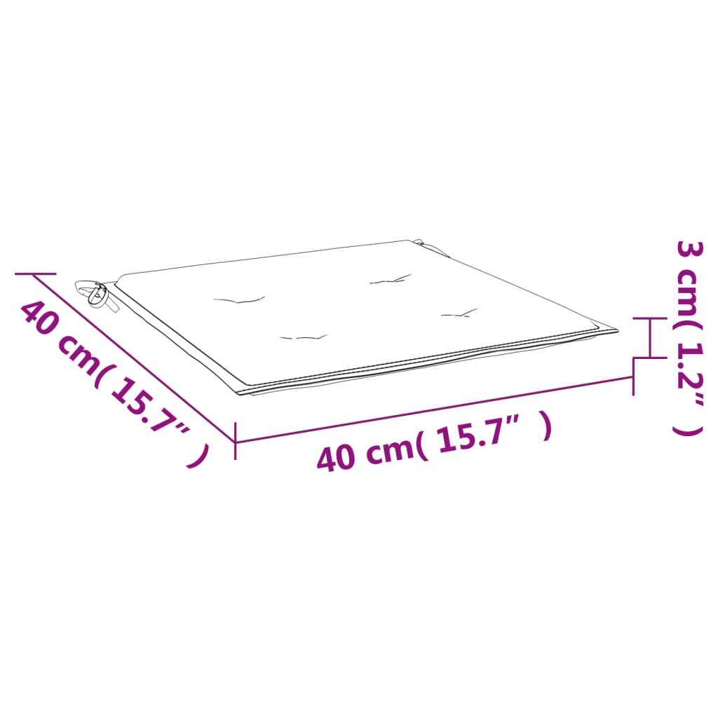 Tuinstoelkussens 6 st 40x40x3 cm oxford stof grijs