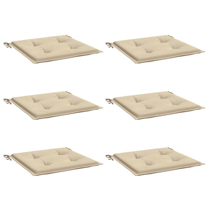 Tuinstoelkussens 6 st 40x40x3 cm oxford stof beige