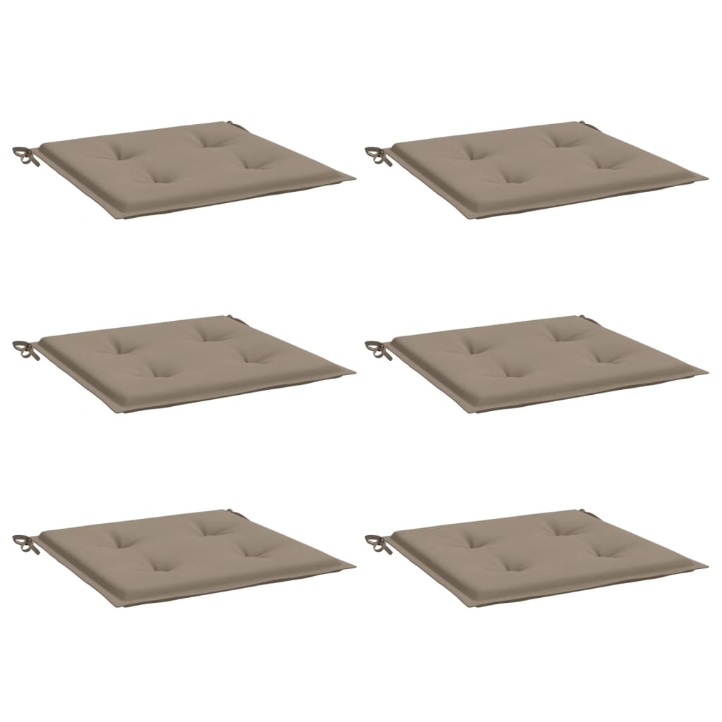 Tuinstoelkussens 6 st 40x40x3 cm oxford stof taupe