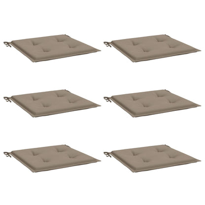 Tuinstoelkussens 6 st 40x40x3 cm oxford stof taupe