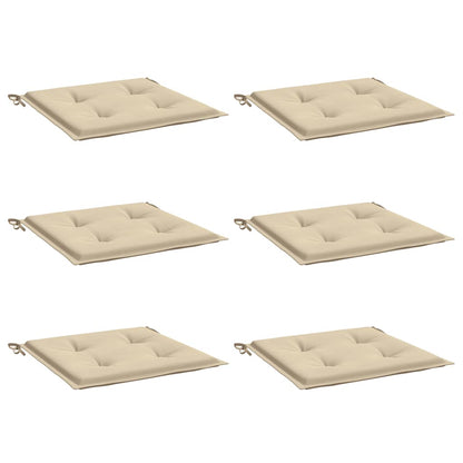 Tuinstoelkussens 6 st 50x50x3 cm oxford stof beige