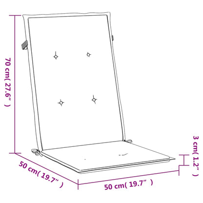 Tuinstoelkussens 4 st 120x50x3 cm stof ruitpatroon grijs