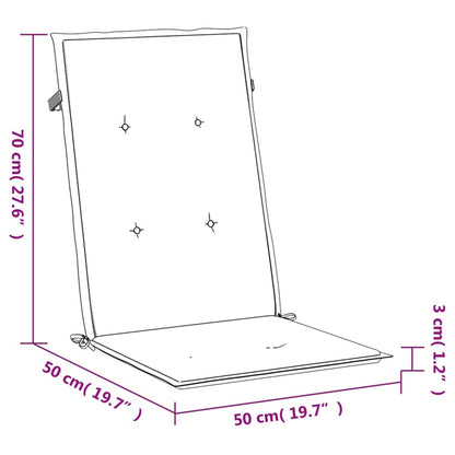 Tuinstoelkussens 6 st 120x50x3 cm stof ruitpatroon grijs