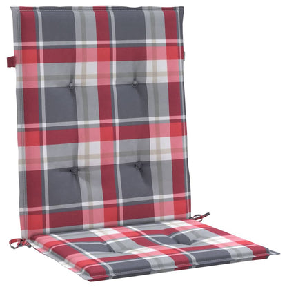 Tuinstoelkussens 4 st 100x50x3 cm oxford stof ruitpatroon rood