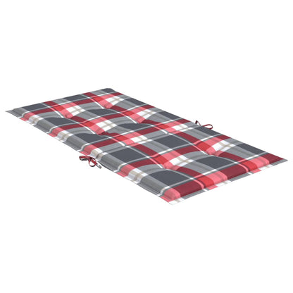 Tuinstoelkussens 4 st 100x50x3 cm oxford stof ruitpatroon rood