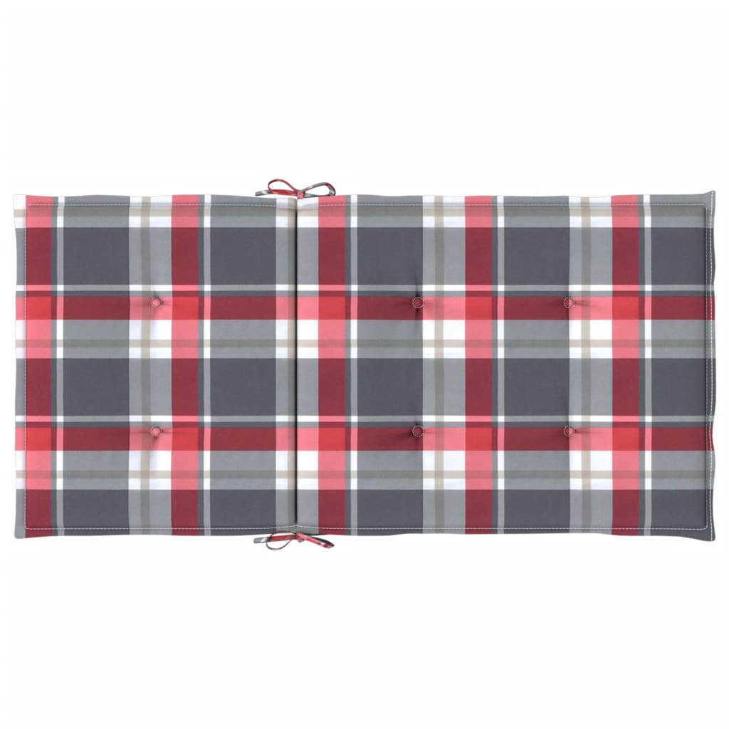 Tuinstoelkussens 4 st 100x50x3 cm oxford stof ruitpatroon rood