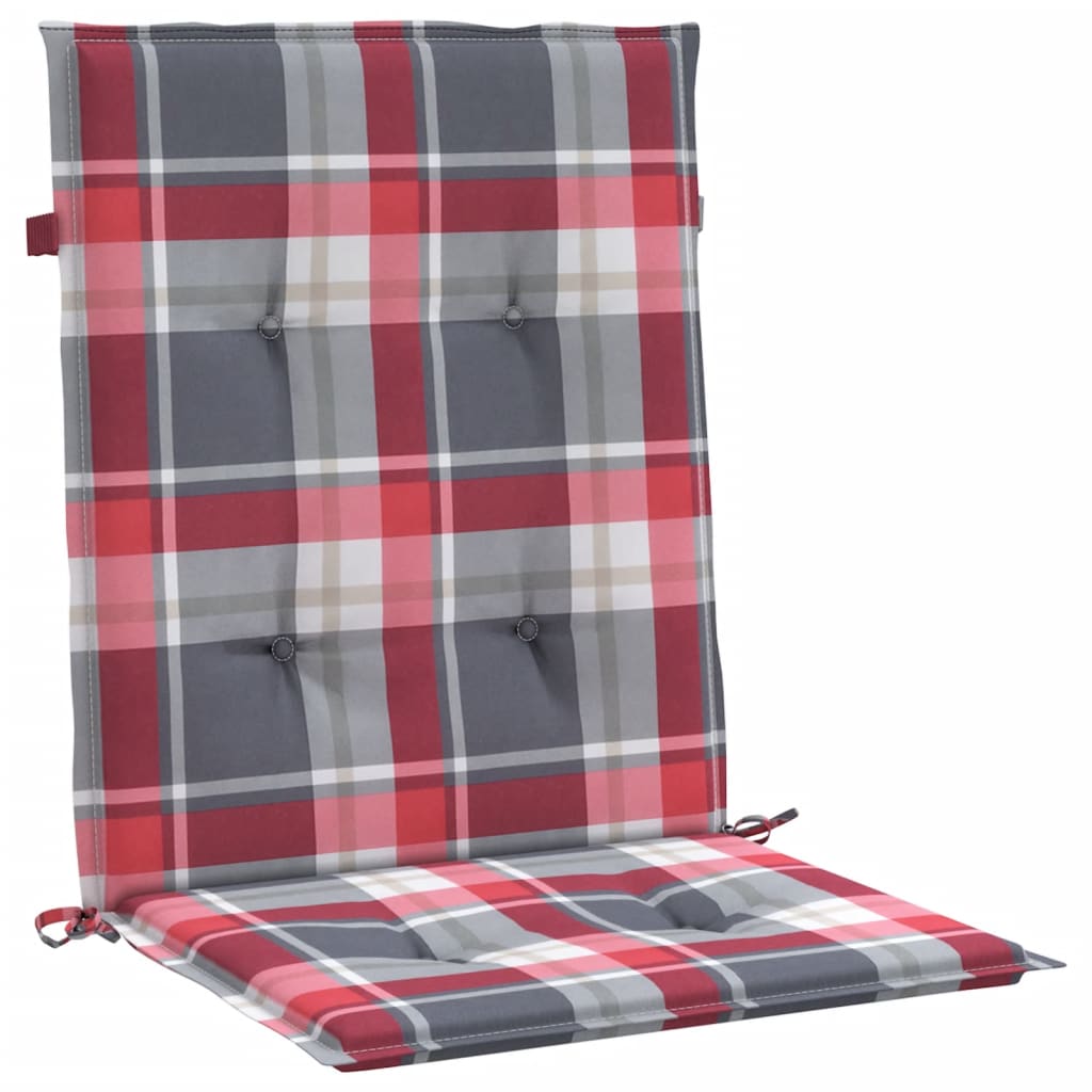 Tuinstoelkussens 6 st 100x50x3 cm oxford stof ruitpatroon rood