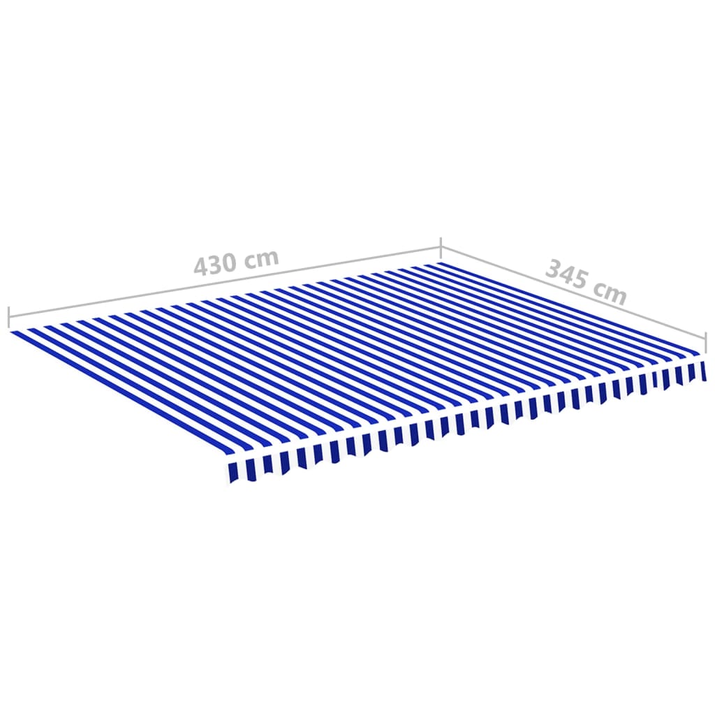 Vervangingsdoek voor luifel 4,5x3,5 m blauw en wit