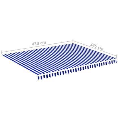 Vervangingsdoek voor luifel 4,5x3,5 m blauw en wit